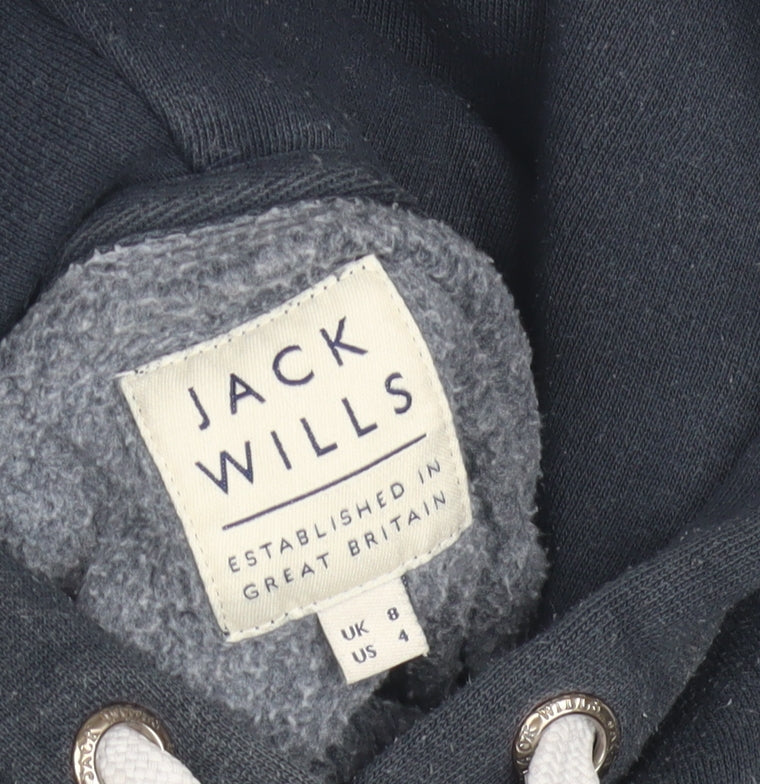 Womens UK Size 8 Jack Wills Navy Pullover Hoodie