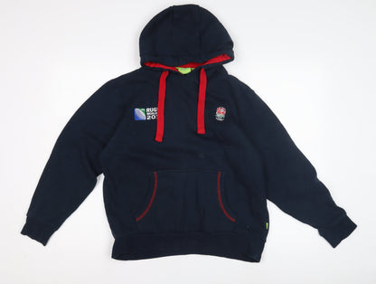 Rugby Originals Boys Blue Pullover Hoodie - Large, Embroidered Casual