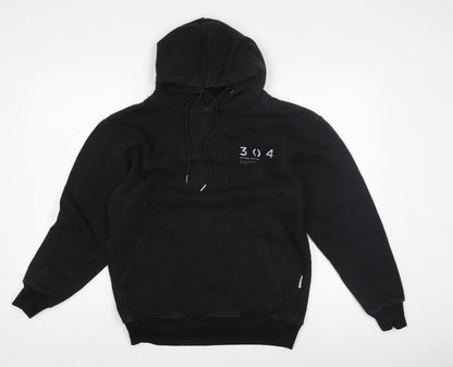 304 Unisex Black Hoodie XS Casual Pullover