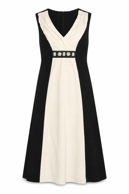Phase Eight Women's Black Ivory V-Neck Dress, Size 8