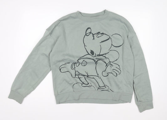 Womens UK Size S Disney Green Pullover Sweatshirt