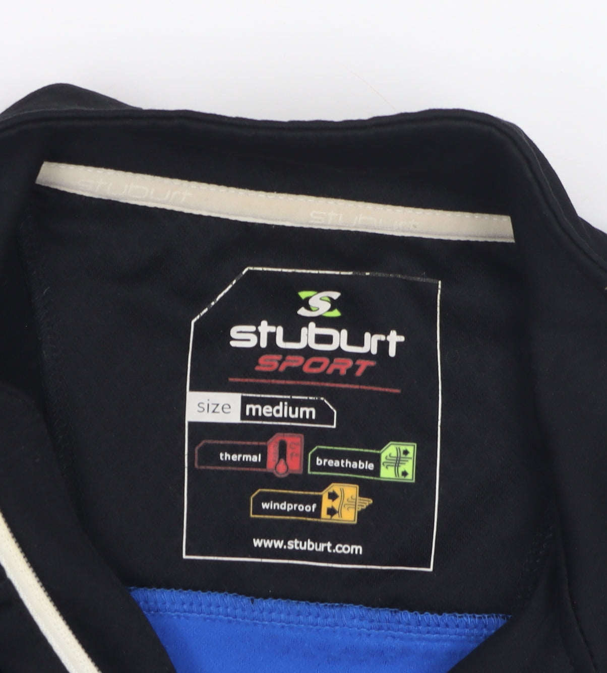 Stuburt Men's Blue 1/4 Zip Thermal Sweatshirt Medium