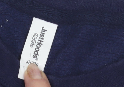 Mens UK Size M Just Hoods Blue Pullover Sweatshirt