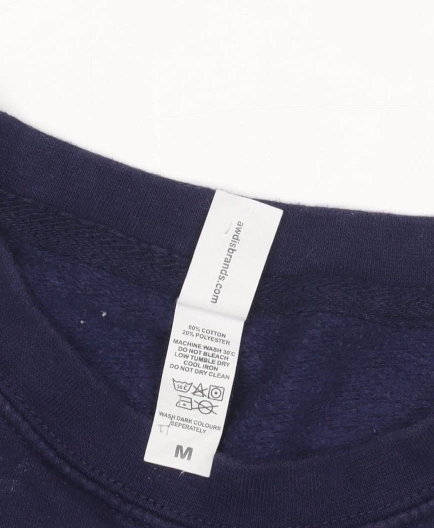 Mens UK Size M Just Hoods Blue Pullover Sweatshirt