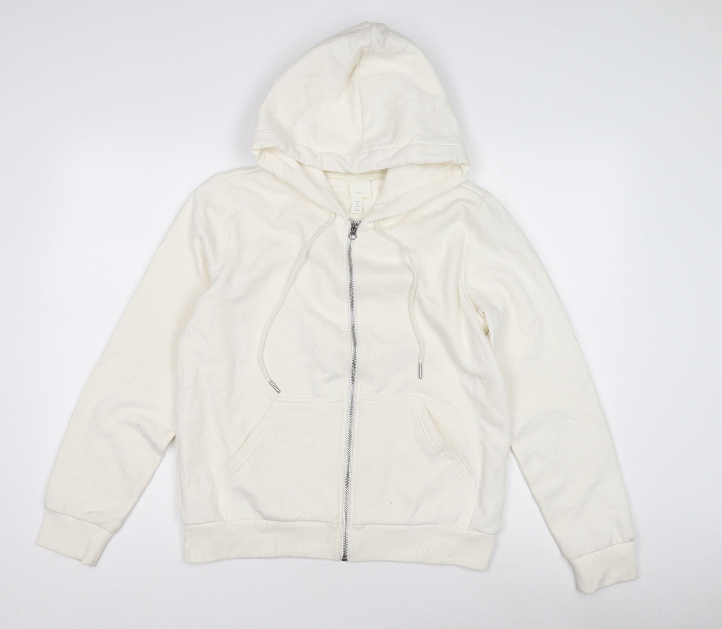 H&M Women's White Full Zip Hoodie Size S
