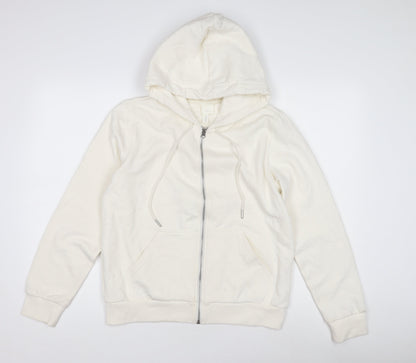 H&M Women's White Full Zip Hoodie Size S