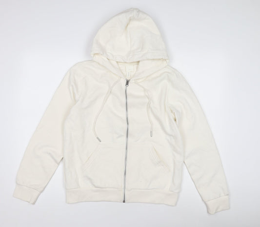 H&M Women's White Full Zip Hoodie Size S