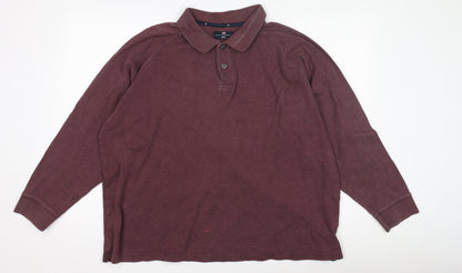 Marks and Spencer Men's Red XL Long Sleeve Polo