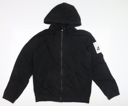 Adidas Men's Black Full Zip Hoodie with Logo - M
