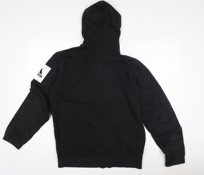 Adidas Men's Black Full Zip Hoodie with Logo - M