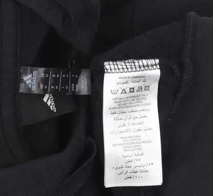 Adidas Men's Black Full Zip Hoodie with Logo - M