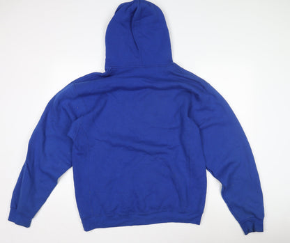 Mens UK Size L Russell Athletic Blue Pullover Hoodie
