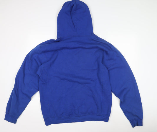 Mens UK Size L Russell Athletic Blue Pullover Hoodie