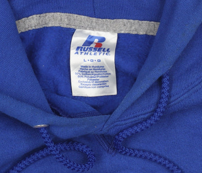 Mens UK Size L Russell Athletic Blue Pullover Hoodie