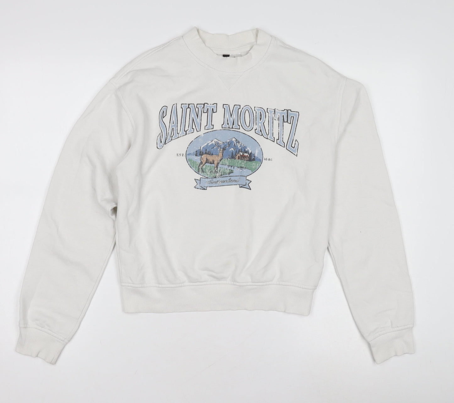 H&M Women's White Pullover Sweatshirt XS