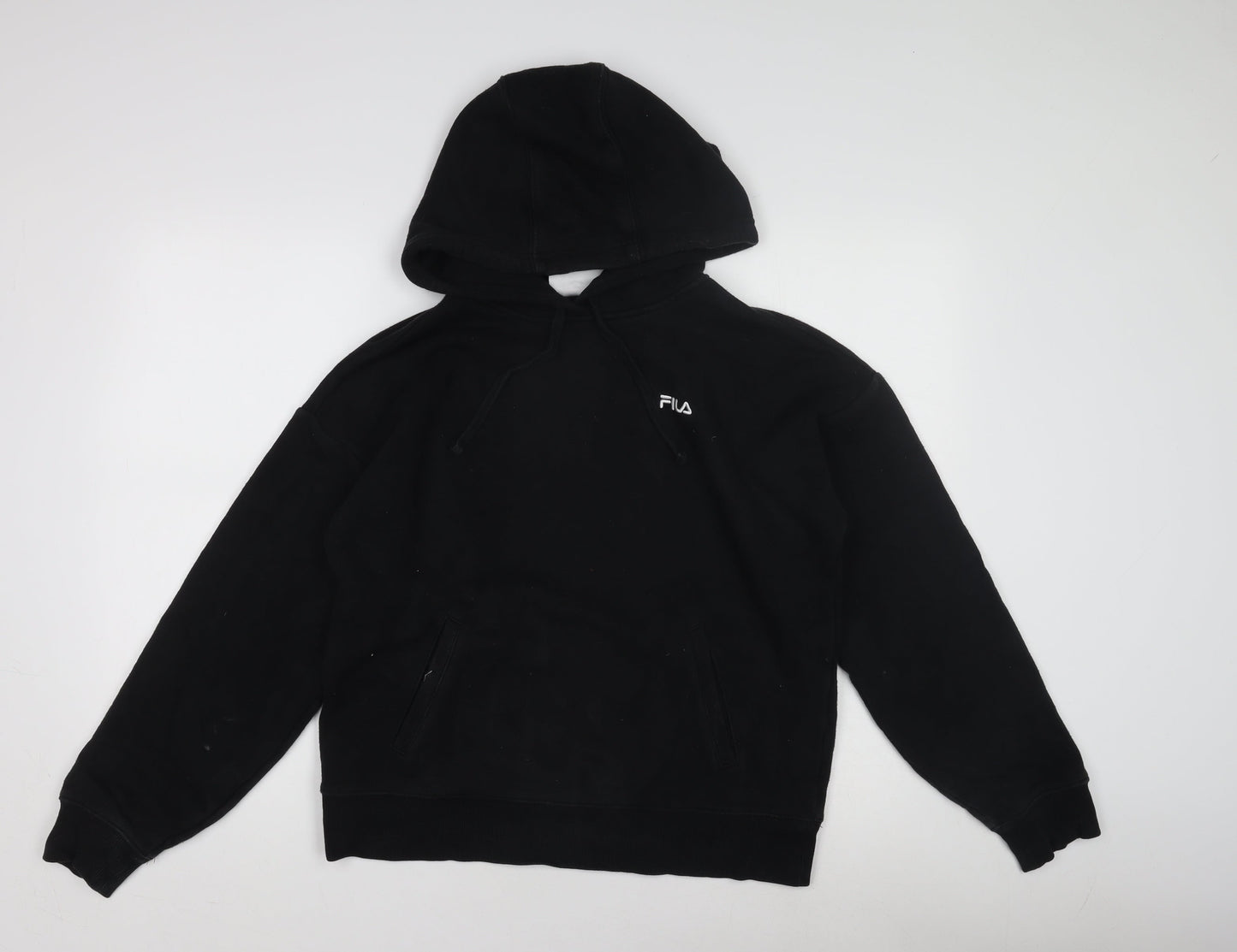 Mens UK Size M FILA Black Pullover Hoodie