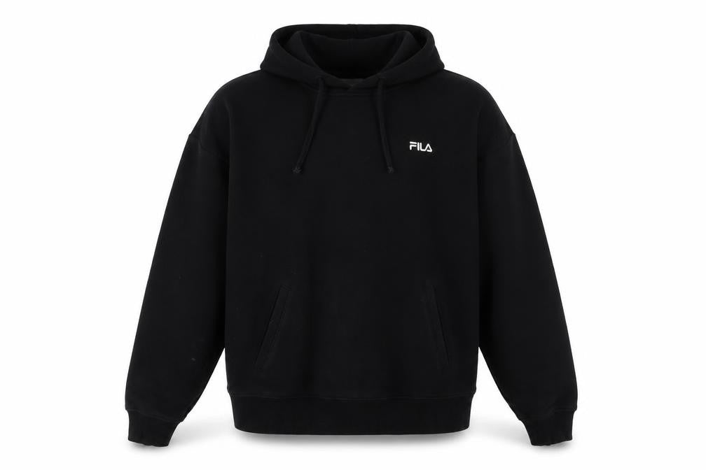 Fila Men's Black Pullover Hoodie M - Hooded with Pockets