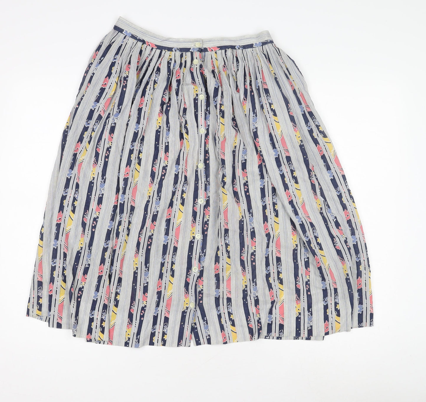 Jaeger Women's Multicoloured Pleated Midi Skirt, Size 14