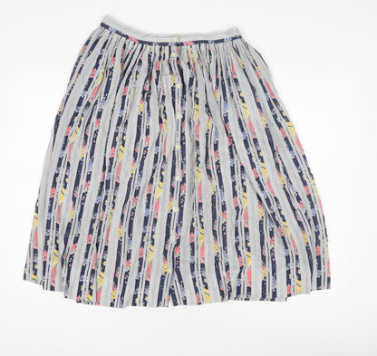 Jaeger Women's Multicoloured Pleated Midi Skirt, Size 14