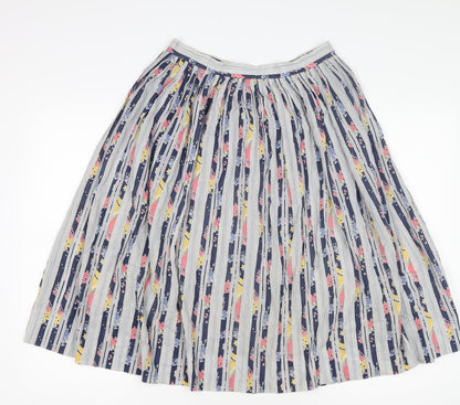 Jaeger Women's Multicoloured Pleated Midi Skirt, Size 14