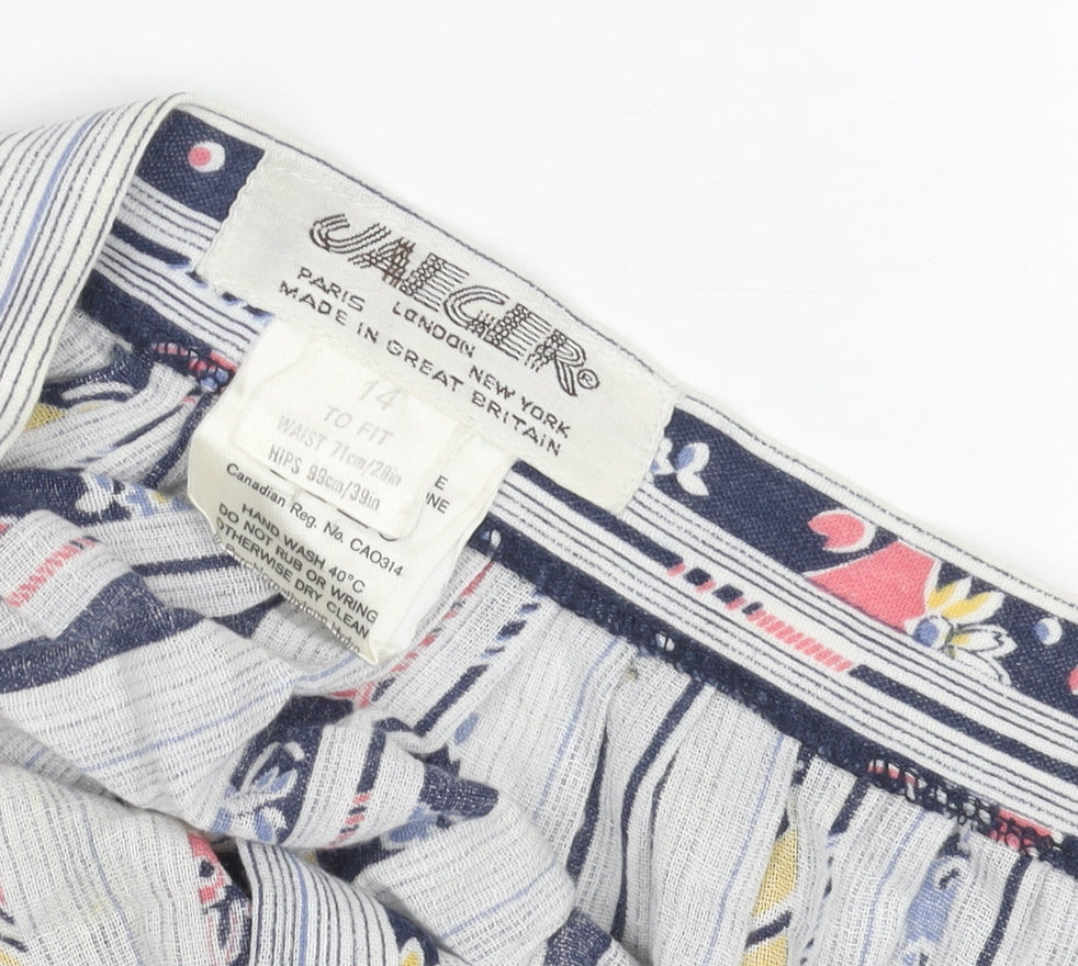 Jaeger Women's Multicoloured Pleated Midi Skirt, Size 14