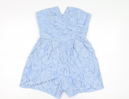 Coast Women's Blue Lace Playsuit Size 10 - Party/Cocktail