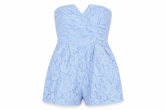 Coast Women's Blue Lace Playsuit Size 10 - Party/Cocktail