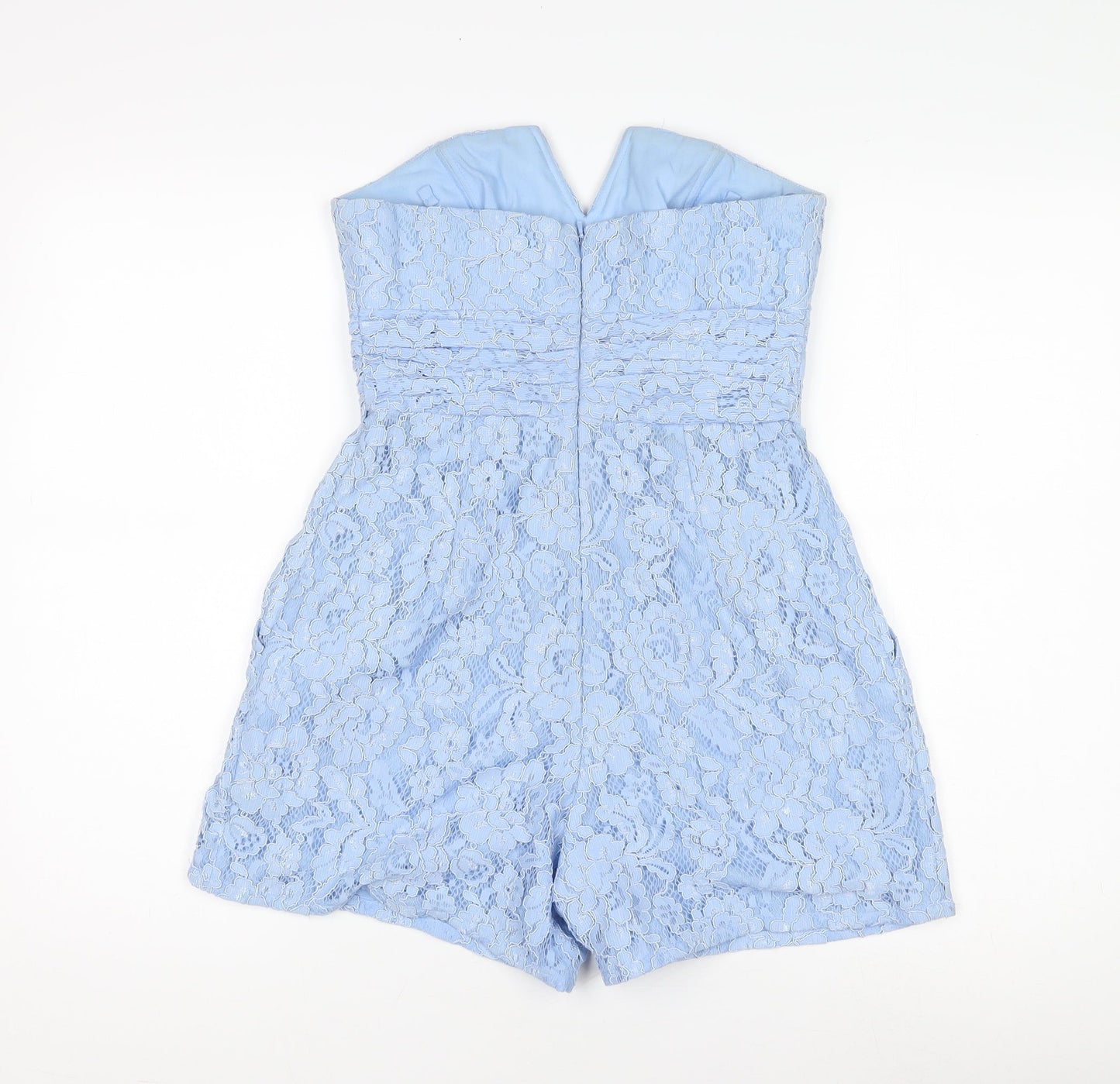 Coast Women's Blue Lace Playsuit Size 10 - Party/Cocktail