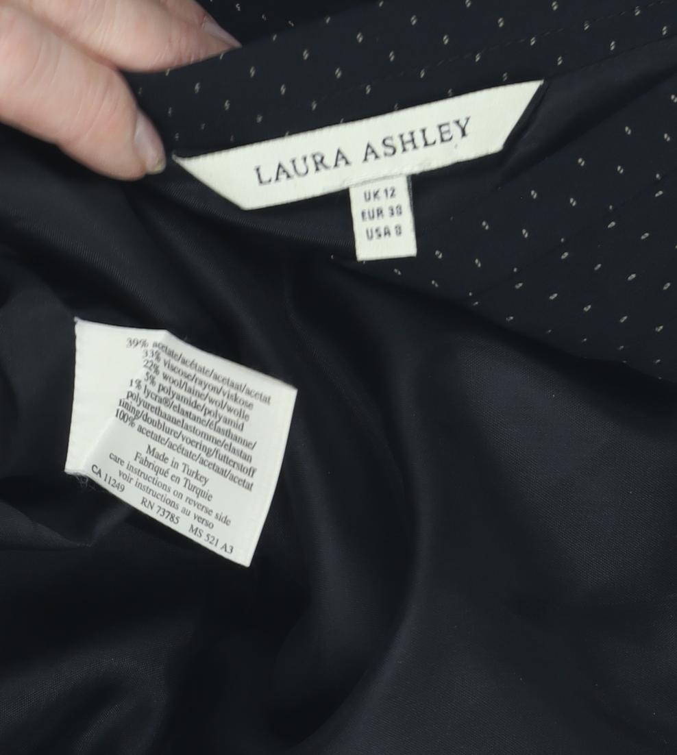 Laura Ashley Women's Black Long Pencil Skirt, Size 12