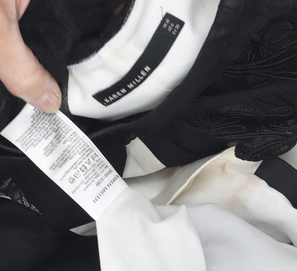 Karen Millen Women's Black & White Fit & Flare Dress Size 10