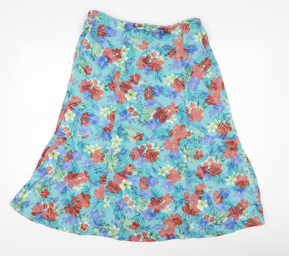 Cotton Traders Women's Multicoloured Floral A-Line Skirt Size 16