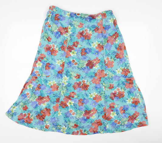 Cotton Traders Women's Multicoloured Floral A-Line Skirt Size 16