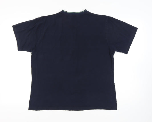 Marks and Spencer Men’s Blue Colourblock T-Shirt, Medium