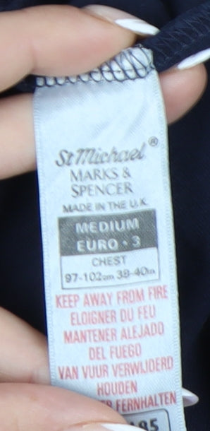 Marks and Spencer Men’s Blue Colourblock T-Shirt, Medium