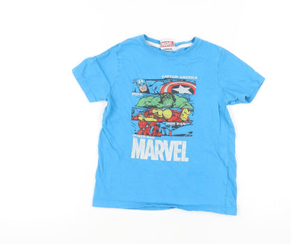 Marvel Boys Blue Superhero Graphic T-Shirt 8-9 Years