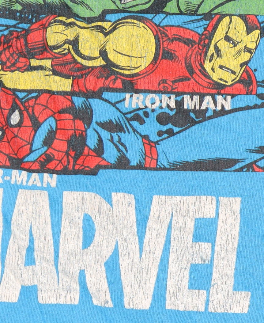 Marvel Boys Blue Superhero Graphic T-Shirt 8-9 Years