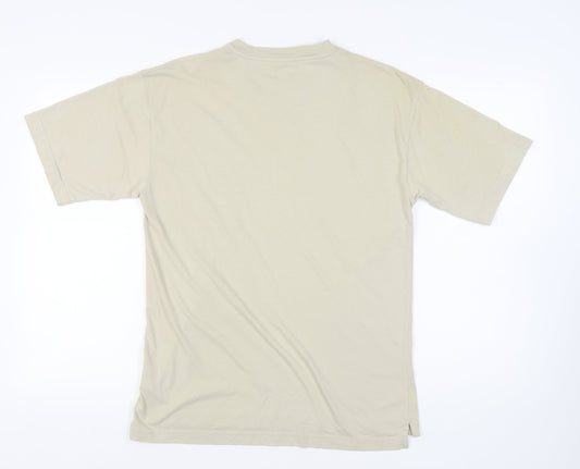 Slazenger Men's Beige V-Neck T-Shirt, Size S