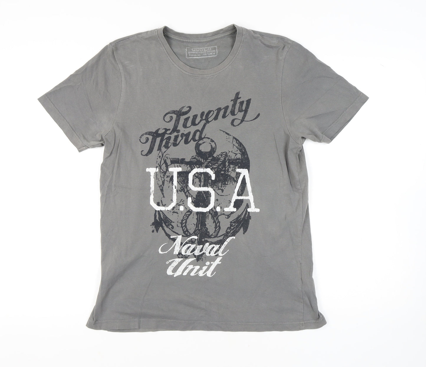 Goodsouls Men's Grey USA Navy Graphic T-Shirt Size M