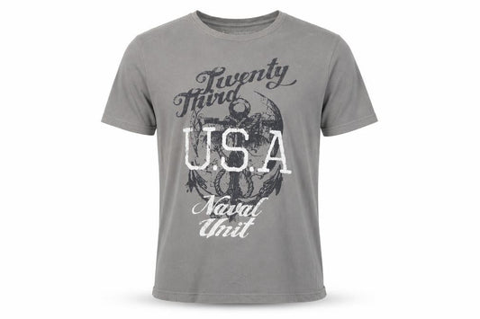 Goodsouls Men's Grey USA Navy Graphic T-Shirt Size M