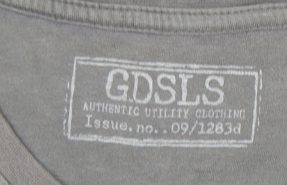 Goodsouls Men's Grey USA Navy Graphic T-Shirt Size M