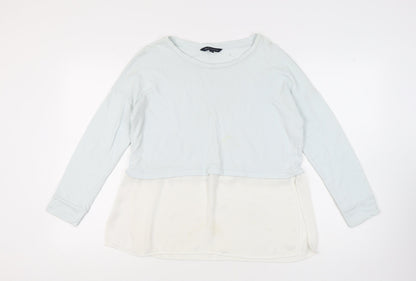 Womens UK Size M French Connection White Cropped Blouse