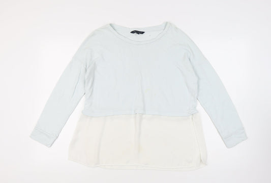 Womens UK Size M French Connection White Cropped Blouse
