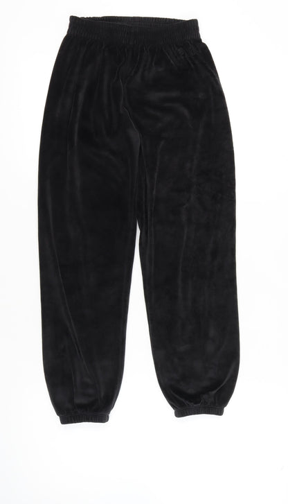 Womens UK Size XS Victoria's Secret Regular Fit Sweatpants Black Trousers