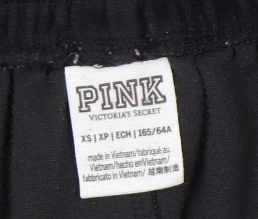 Womens UK Size XS Victoria's Secret Regular Fit Sweatpants Black Trousers