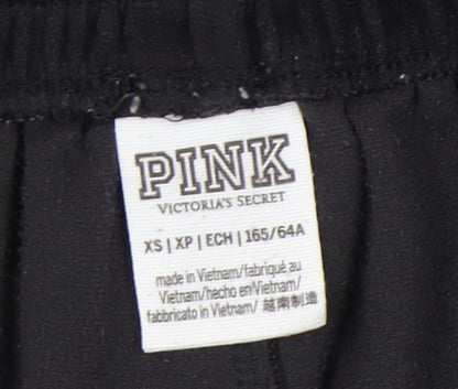 Womens UK Size XS Victoria's Secret Regular Fit Sweatpants Black Trousers