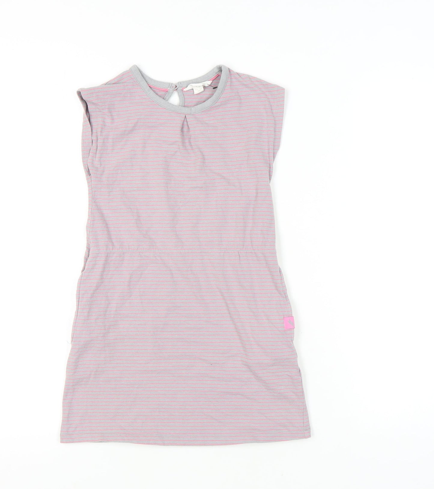 Trespass Girls Pink Striped T-Shirt Dress 7-8 Years