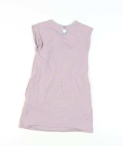 Trespass Girls Pink Striped T-Shirt Dress 7-8 Years