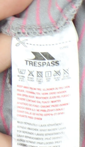 Trespass Girls Pink Striped T-Shirt Dress 7-8 Years