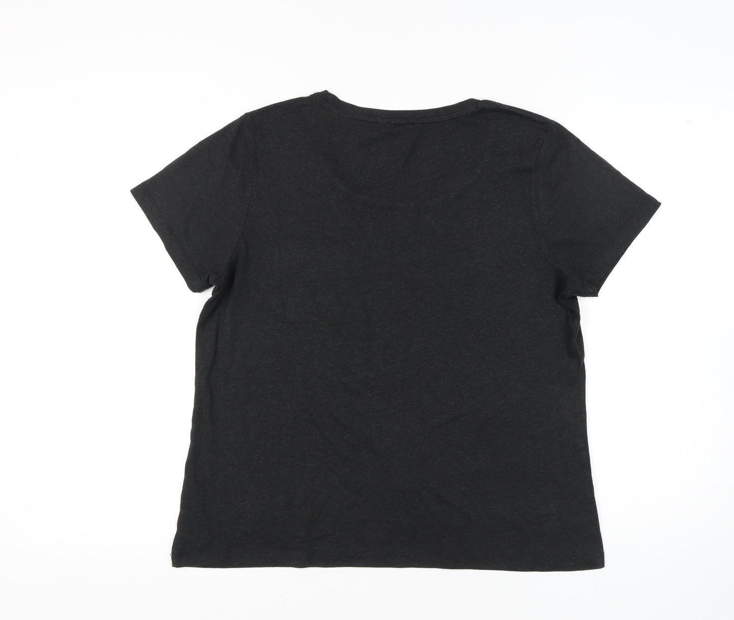 Jack Wills Women's Black T-Shirt, Size 16, Short Sleeve