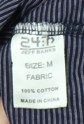 Jeff Banks Men's Blue Striped Polo Shirt Medium